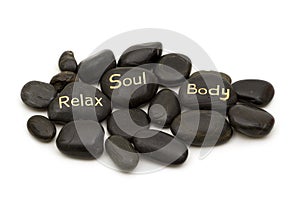 Black spa massage stones