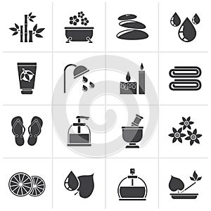 Black Spa and relax objects icons