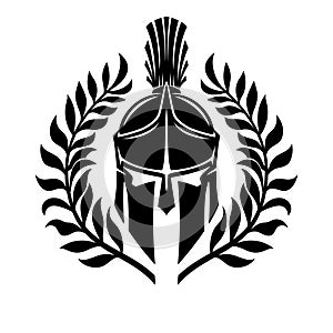 Black Spartan helmet.