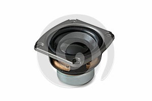 Black speaker isolated on the white background