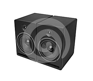 Black speaker isolated on a white.