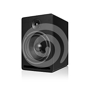 Black speaker isolated on a white.