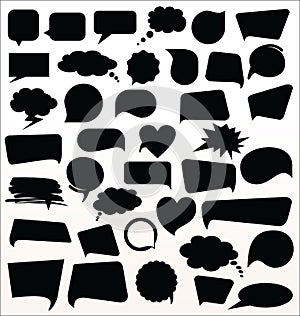 Black speech bubbles collection