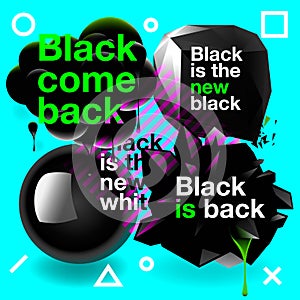 Black speech bubbles set