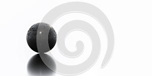 Black sphere ball with rusty metal steel surface 3d render illustration