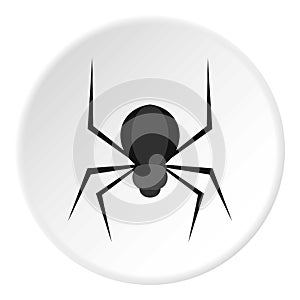 Black spider icon circle
