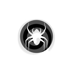 Black Spider logo template vector icon illustration