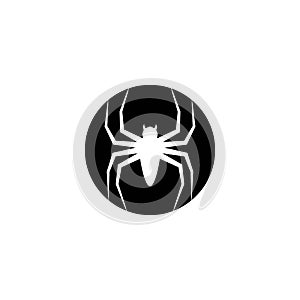 Black Spider logo template vector icon illustration