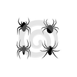 Black Spider logo template vector icon illustration