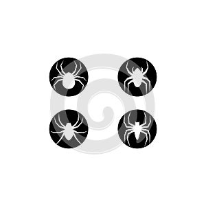 Black Spider logo template vector icon illustration