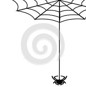 Black spider on the spider web icon helloween