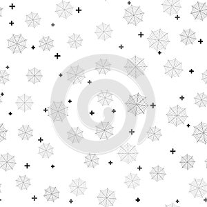 Black Spider web icon isolated seamless pattern on white background. Cobweb sign. Vector Illustration