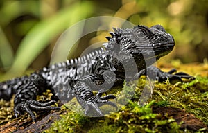 Black SpinyTailed Iguana in Forest photo