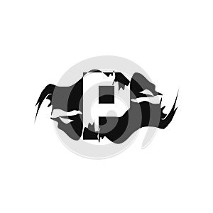 Black Splash P Letter logo Icon. Abstract Design concept mountain splash with hidden letter design