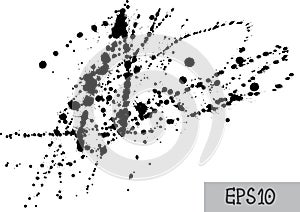 Black splash on white background, vector illustration.