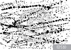 Black splatter on white background, vector.