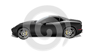 Black sport car isolated on a white background.