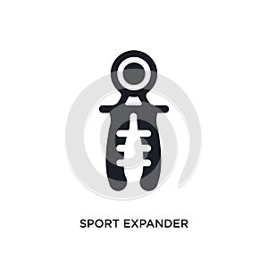black sport expander isolated vector icon. simple element illustration from gym and fitness concept vector icons. sport expander