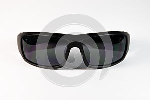 Black sport sunglasses isolated on white
