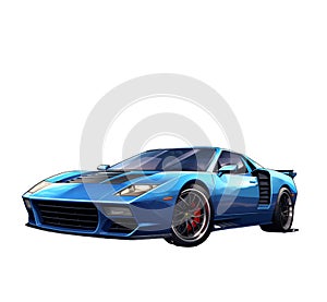 black sports car on a transparent background, isolated