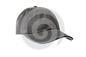 Black sports hat isolated on white front view