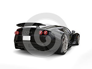 Black sports supercar - taillight view