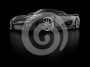 Black sportscar on black