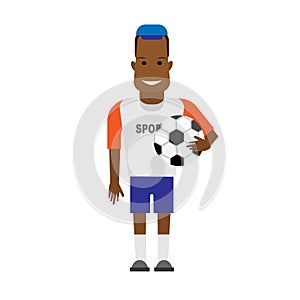 Black sportsman soccer player