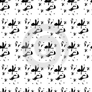 Black spots on a white background. Vector seamless pattern abstraction grunge. Background illustration. Ornament modern