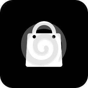 Black Square Bag Vector Icon, simple line vector for UI UX design. Symbol for website and mobile app interface and navigation