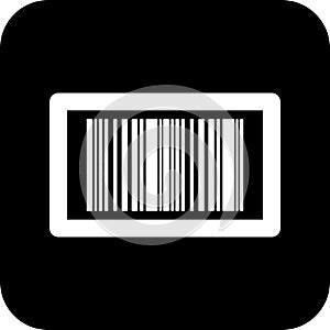 Black Square Barcode Vector Icon, simple line vector for UI UX design. Symbol for website and mobile app interface and navigation
