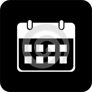 Black Square Calendar Vector Icon, simple line vector for UI UX design. Symbol for website and mobile app interface and navigation