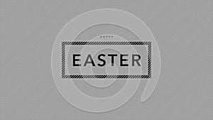 Black square with centered white Happy Easter text in sans serif font