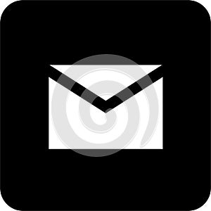 Black Square Email Vector Icon, simple line vector for UI UX design. Symbol for website and mobile app interface and navigation