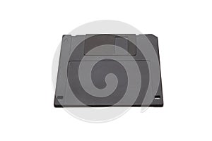 Black square floppy disk on white background