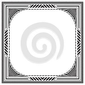 Black square framework, label, page decoration.