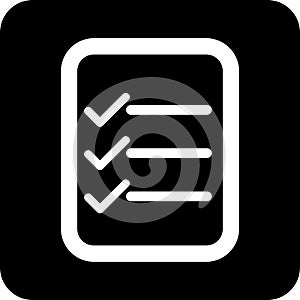 Black Square Icons List Vector, simple line vector for UI UX design. Symbol for website and mobile app interface and navigation