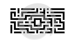 Black Square Labyrinth Maze Puzzle Design, vector design Generative AI