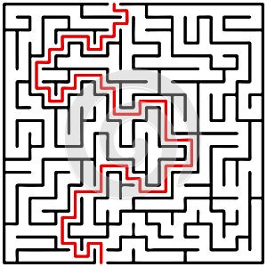 Black square maze 20x20 with help