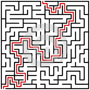 Black square maze 20x20 with help