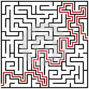 Black square maze 20x20 with help