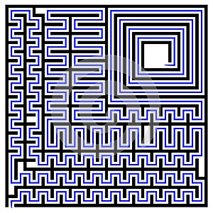 Black square maze 22x22 with help