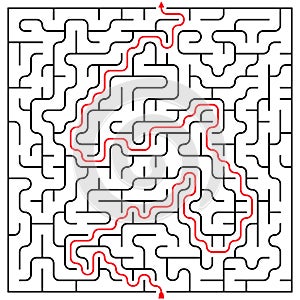 Black square maze 25x25 with help