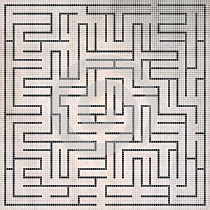 Black square maze-mosaic 22x22