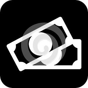 Black Square Money Vector Icon, simple line vector for UI UX design. Symbol for website and mobile app interface and navigation