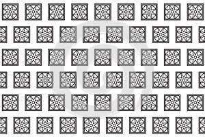 Black square shape pattern white background design vector seamless pattern