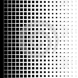black squares decreased from left to right photo