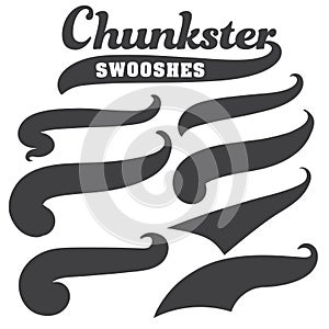 Black squiggle swoosh text font tail for baseball tshirt design