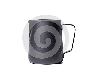 Black stainless steel milk jug.