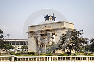Black star arch in Accra, Ghana photo
